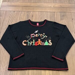 Black Christmas Sweater with Festive Design